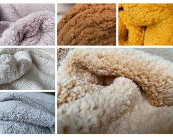 Tkanina Sherpa Teddy Fur na pół metra / pół jarda