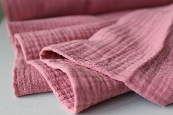 Cotton muslin fabric - Berry pink