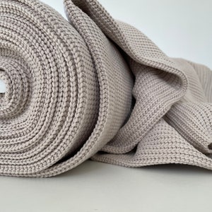 Chunky cotton knit fabric - Beige