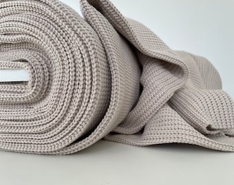 Chunky cotton knit fabric - Beige