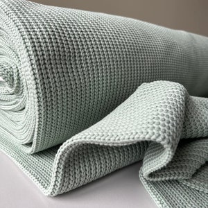 Chunky cotton knit fabric - Mint