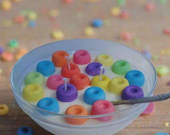 Cereal Bowl Candle Fruit Loops