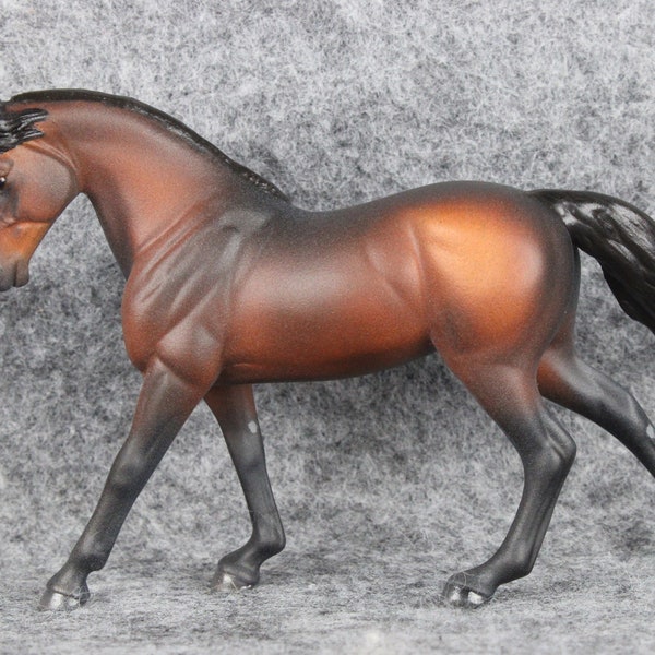 NAN'd LS Res CH Custom Breyer Stablemate Resculpt/Repaint Cantering Warmblood to Bay