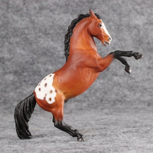 Custom Breyer Stablemate Repaint Fighting Stallion to Bay Blanket Appaloosa