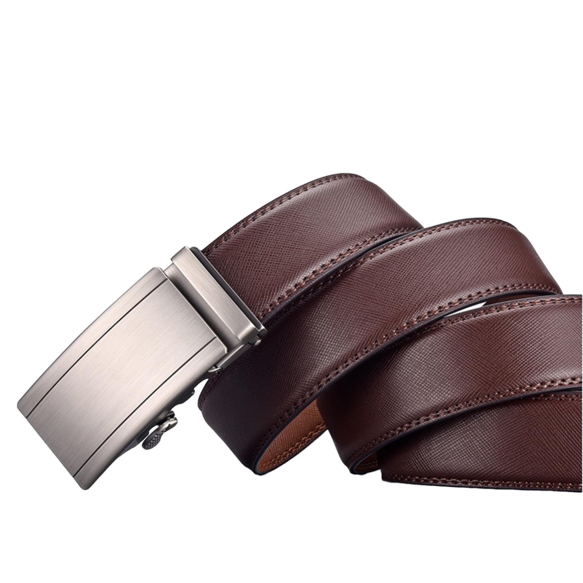 Celino Adjustable Ratchet Slide Buckle 100% Leather Belt for Men Made in Europe