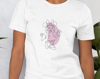 Minnie Mouse / Maglietta minimalista con una riga