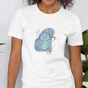 Stitch - Lilo and Stitch | One Line Minimalist T-Shirt