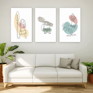 Moana Maui HeiHei / Decoración imprimible mínima de una línea / Descarga digital