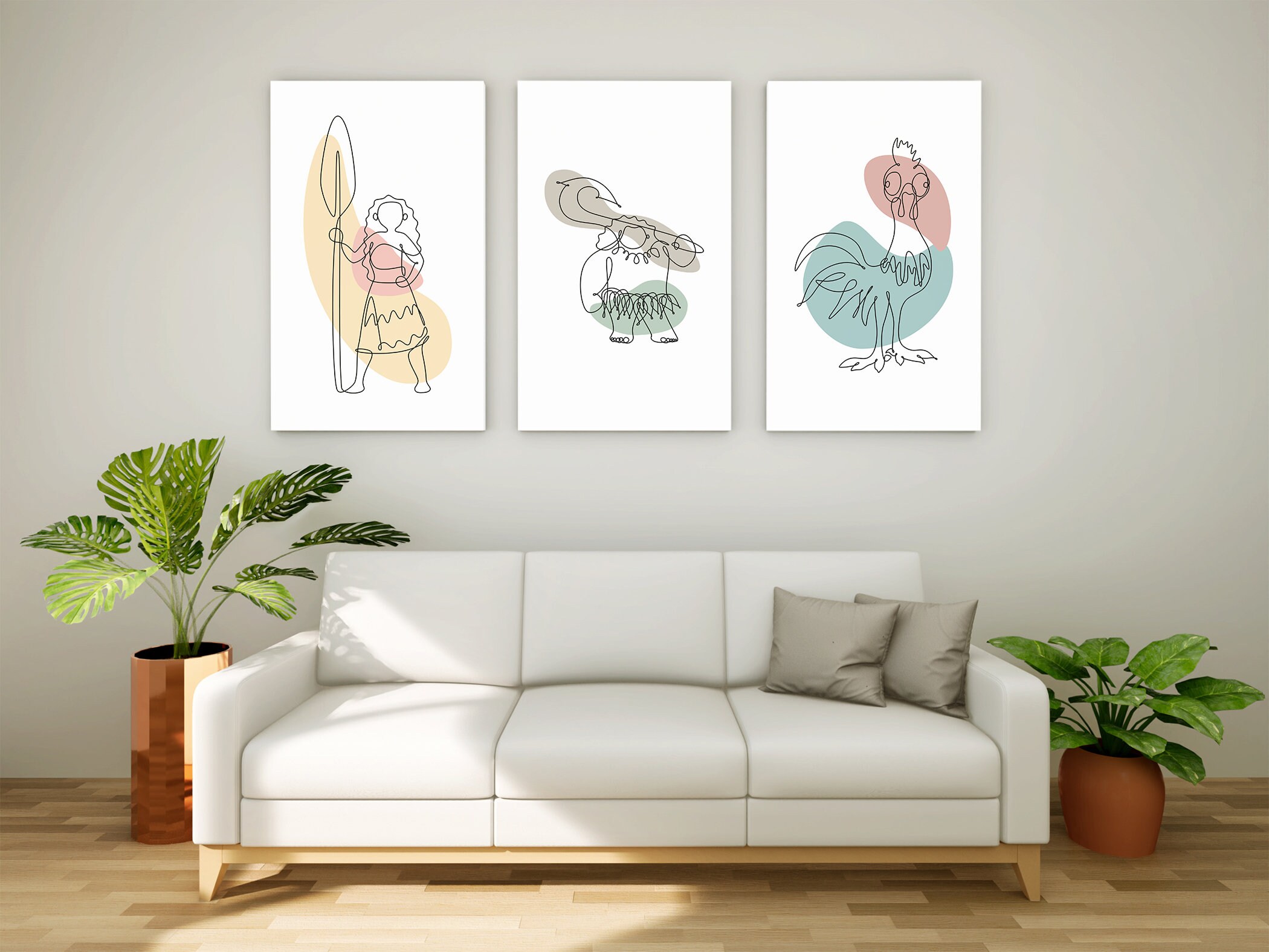 Moana Maui HeiHei | One Line Minimal Printable Decor | Digital Download