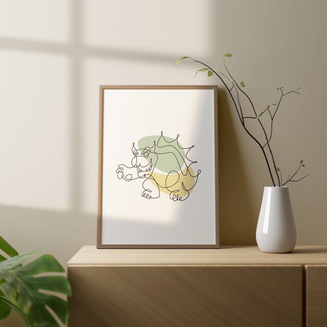 Mario Bros. - Bowser | One Line Minimalist Printable Poster | Digital ...