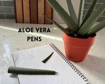 Aloe Vera Pen Set 3D Printed House Plant | Minimalist Home Decor