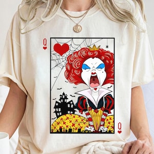 Fantasia de Halloween da Disney, Rainha de Copas, Alice no País das Maravilhas, Camiseta combinando para a família no Halloween da Disneylândia, Parque Temático WDW Epcot