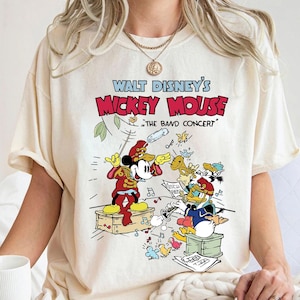 Disney Micky und Freunde Die Band Konzert Vintage T-Shirt, Retro Walt Disney's Micky Maus T-Shirt, Disneyland Familiengruppe Passendes Shirt