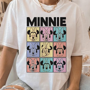 Disney Minnie Mouse Pastel Boxes T-shirt Disneyland Family Matching Shirt, Maglietta Magic Kingdom, Maglietta WDW Epcot Theme Park