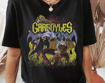 Disney Gargoyles Retro Rock And Roll T-Shirt, Gargoyles Poster T-Shirt, Disneyland Vacation Trip, Disney Family Matching Shirts