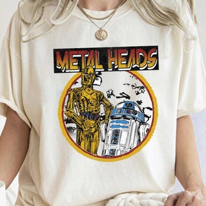 Star Wars R2-D2 C-3PO Metal Heads Circle Portrait T-Shirt, Star Wars Tee, Disney Star Wars Matching Family Shirt, Magic Kingdom Shirts