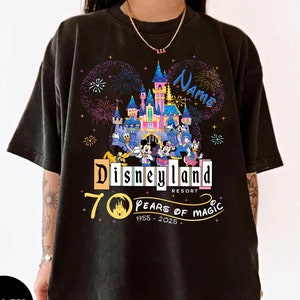 Custom Name Disneyland 70 Years of Magic Mickey & Friends Shirt, Disneyland Castle Platinum Celebration 1955-2025 Tee, Disneyland Family Tee