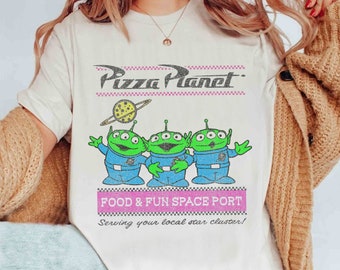 Disney Pixar Toy Story Aliens Pizza Planet Pastel Logo Shirt, Disneyland Family Matching Shirt, Magic Kingdom Tee, WDW Epcot Theme Park