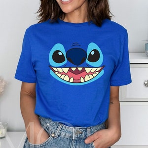 Disney Stitch Smiling Shirt, Lilo & Stitch, Big Face Stitch Halloween T-Shirt, Spooky Season Tee, Disneyland Halloween Family Matching Shirt