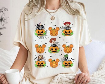 Disney Toy Story Skeleton Pumpkin Halloween Shirt, Toy Story Characters Group Halloween Shirt, Disneyland Halloween Matching Family Shirts