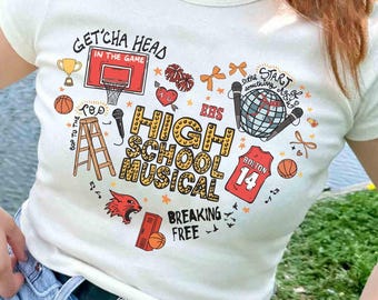 Disney Channel High School Musical Troy Bolton Basketball Love Heart Logo T-shirt, The Musical The Series East High Shirt, Wildcats Shirt