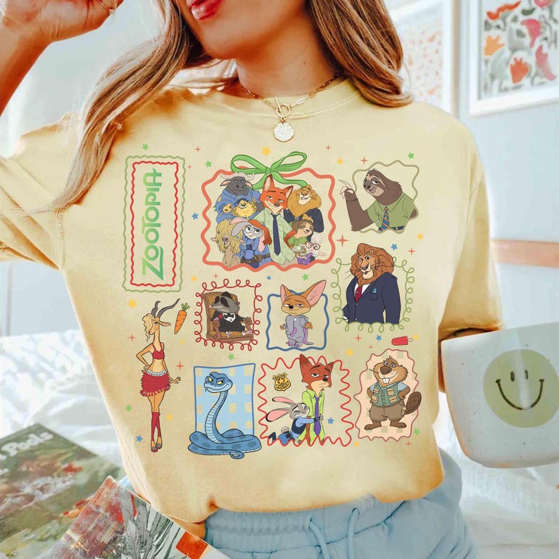 Coquette Bow Disney Zootopia 2 Characters Shirt, Judy Hopps Nick Wilde Gary De'Snake Tee, Zootropolis, Disneyland Family 2026 Trip Shirt image 3