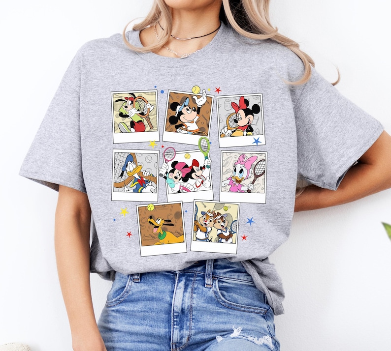 Disney Mickey and Friends Tennis Characters Photos Shirt, Mickey Tennis Shirt, Disney Tennis Shirt, Disneyland Family Matching Tee image 3