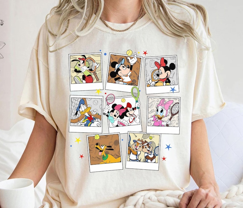 Disney Mickey and Friends Tennis Characters Photos Shirt, Mickey Tennis Shirt, Disney Tennis Shirt, Disneyland Family Matching Tee image 2