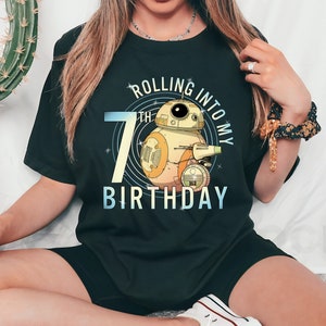 Star Wars BB-8 & D-O Rolling Into My 7th Birthday T-Shirt, Disneyland Family Matching Shirt, Magic Kingdom, WDW Epcot Theme Park Shirt