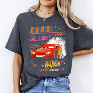 Disney Cars Lightning McQueen Palm Tree Sunset Disneyland Family Matching Shirt, Magic Kingdom Tee, WDW Epcot Theme Park image 3