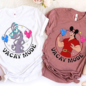 Camiseta retro de los 90 con villanos de Disney, los malos llevan orejas de Mickey y globos, modo vacaciones. Camiseta del Capitán Garfio, Scar, Hades, Jafar, Gastón, camisetas de Disneyland. imagen 2