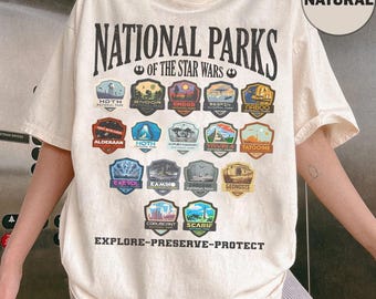 National Parks of the Star Wars Shirt, Tatooine Mustafar Endor Park Shirt, Star Wars Planets Tee, Disneyland Parks Shirt, Galaxy's Edge Trip