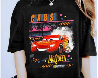 Disney Cars Lightning McQueen Palme Sonnenuntergang Disneyland Familie passendes Shirt, Magic Kingdom T-Shirt, BTW Epcot Freizeitpark