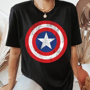 Marvel Captain America Shield Logo Shirt, Disneyland Family Matching Shirt, Magic Kingdom Tee, WDW Epcot Theme Park Shirt image 1