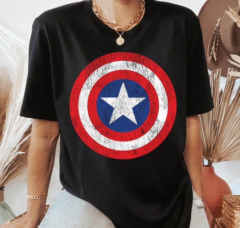 Marvel Captain America Shield Logo Shirt, Disneyland Family Matching Shirt, Magic Kingdom Tee, WDW Epcot Theme Park Shirt image 1