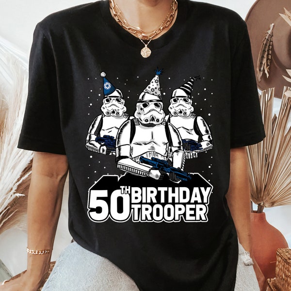 Star Wars Stormtrooper Party Hats Trio 50th Birthday Trooper Shirt, Disneyland Family Matching Shirt, Magic Kingdom, WDW Epcot Theme Park