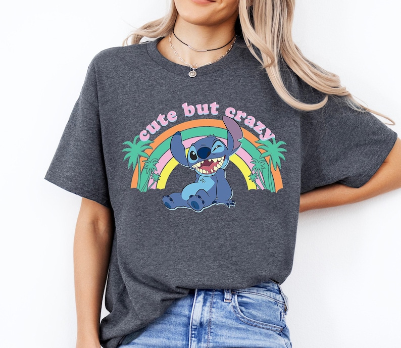 Disney Lilo And Stitch Cute But Crazy Stitch T-Shirt, Disneyland Family Matching Shirt, Magic Kingdom Tee, WDW Epcot Theme Park image 3