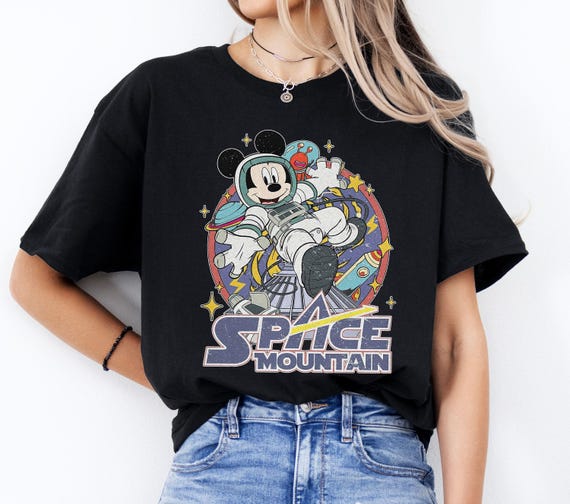レトロなスペースマウンテン ミッキー＆フレンズ スペースTシャツ 