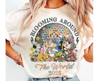 Disney Mickey und Freunde blühen auf der ganzen Welt T-Shirt, Epcot Blume und Garten Festival 2026 Hemden, Disney Epcot Urlaub 2026 T-Shirt