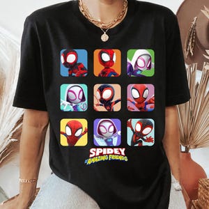 Marvel Spidey and His Amazing Friends Shirt, Spiderman Version Shirt, Spin and Ghost-Spider Marvel Shirt, Spiderman Family Matching Shirt image 2