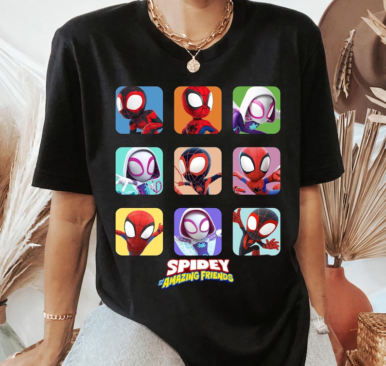 Marvel Spidey and His Amazing Friends Shirt, Spiderman Version Shirt, Spin and Ghost-Spider Marvel Shirt, Spiderman Family Matching Shirt image 2