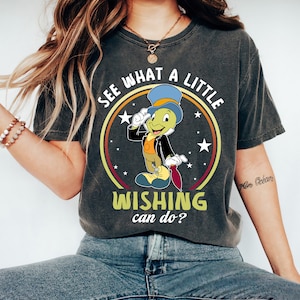 Retro Jiminy Cricket See What A Little Wishing Can Do Shirt, Disney Pinocchio T-shirt, Disneyland Trip,Matching Family Shirts, Magic Kingdom