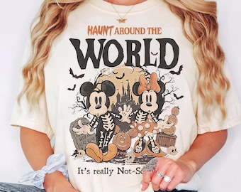 Vintage Mickey & Minnie Skeleton Nightmare On Main Street Halloween Shirts, Disney Mickey Skeleton Shirts, Disney Trip Halloween 2026 Shirts