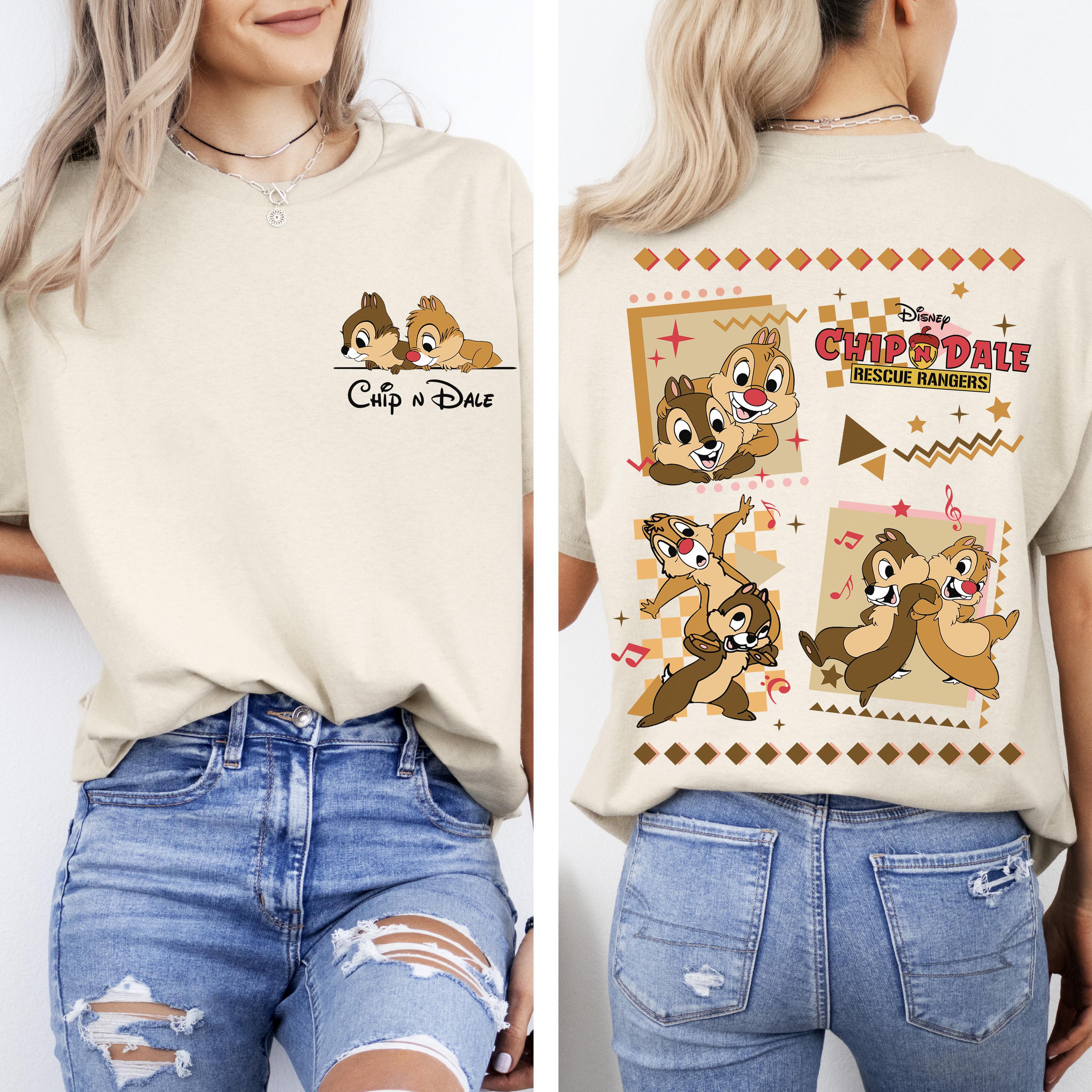 2-sided Disney Chip N Dale Pocket Shirt, Rescue Rangers, Retro Chip N Dale Shirt, Double Trouble Matching Tee, Disney Chipmunks Shirt