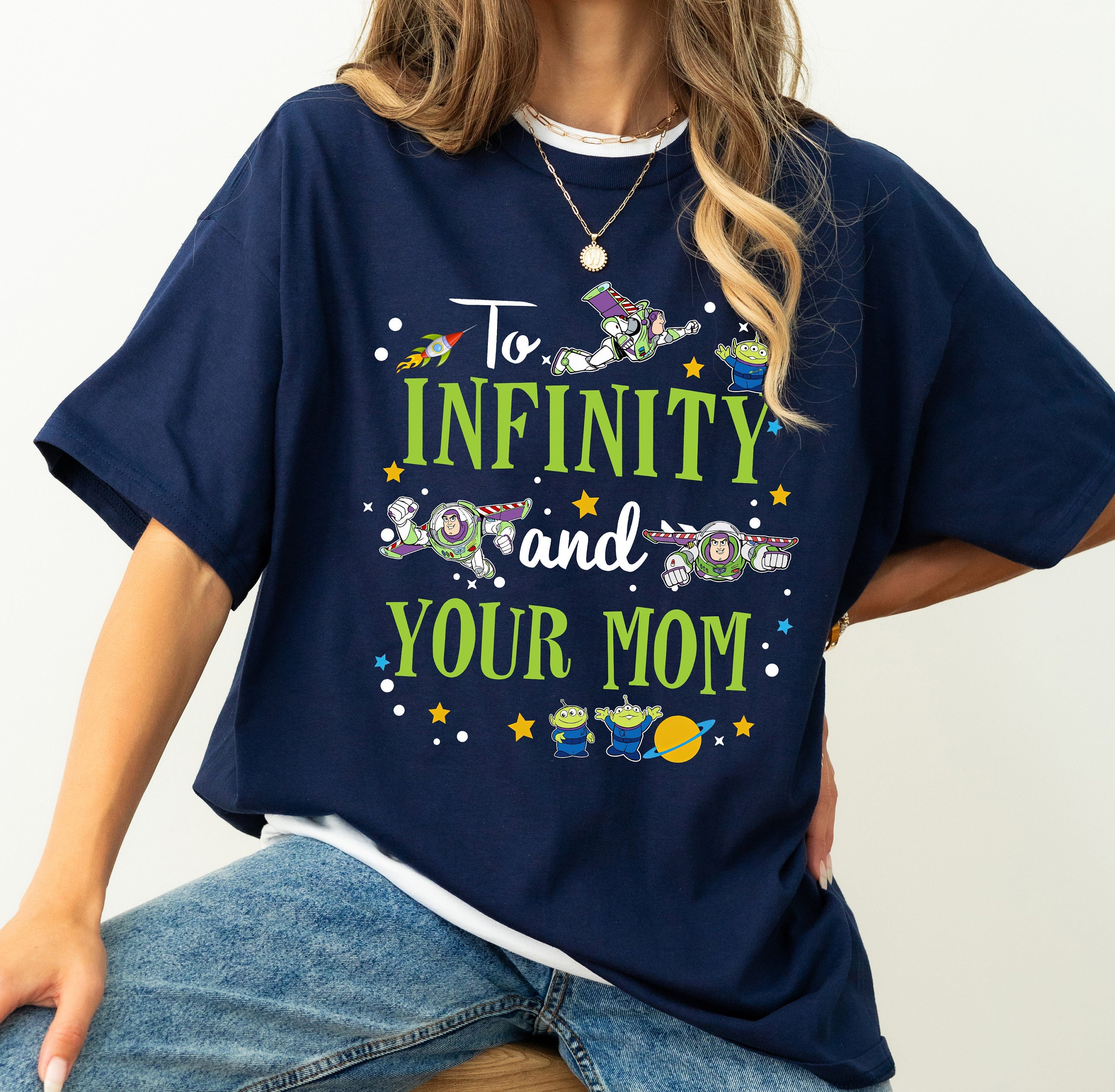 Zabawna koszulka Toy Story Buzz Lightyear Aliens Disney, Koszulka Do Nieskończoności i Twojej Mamy, Koszulka Disney Mom Squad, Szczęśliwego Dnia Matki