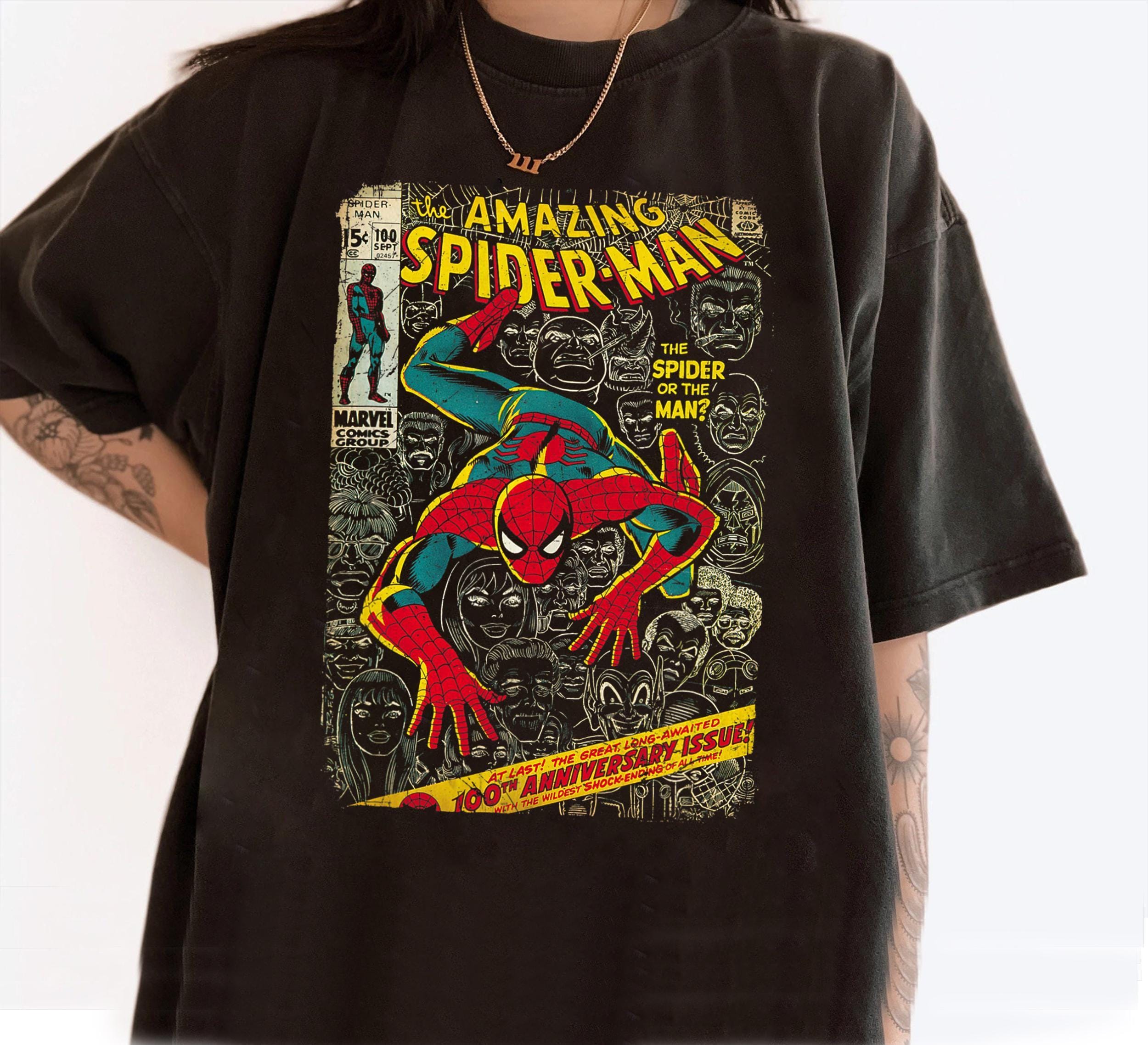 Logoshirt® Marvel Comics I Spider-Man I Merciless Foes I T-Shirt Print I Women & Men I Licensed Original Design, Space blue
