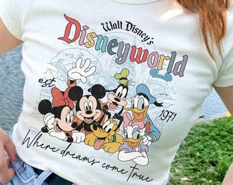 Vintage Walt Disney Disneyworld Est 1971 Shirt, Disney Micky und Freunde Magisches Micky Minnie Donald Daisy Pluto Doof Shirt, Disney Trip