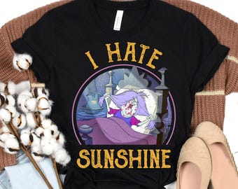 Koszulka retro Disney Miecz w kamieniu Mad Madam Mim I Hate Sunshine, zabawna koszulka z motywem złoczyńców Disneya, pasująca rodzinna koszulka Disneyland