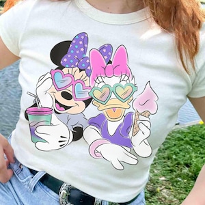 Disney Minnie and Daisy Ice Cream Summer Shirt, Mickey and Friends Tee, Disney with My Bestie, Disneyland Girl&#39;s Trip Matching Shirt