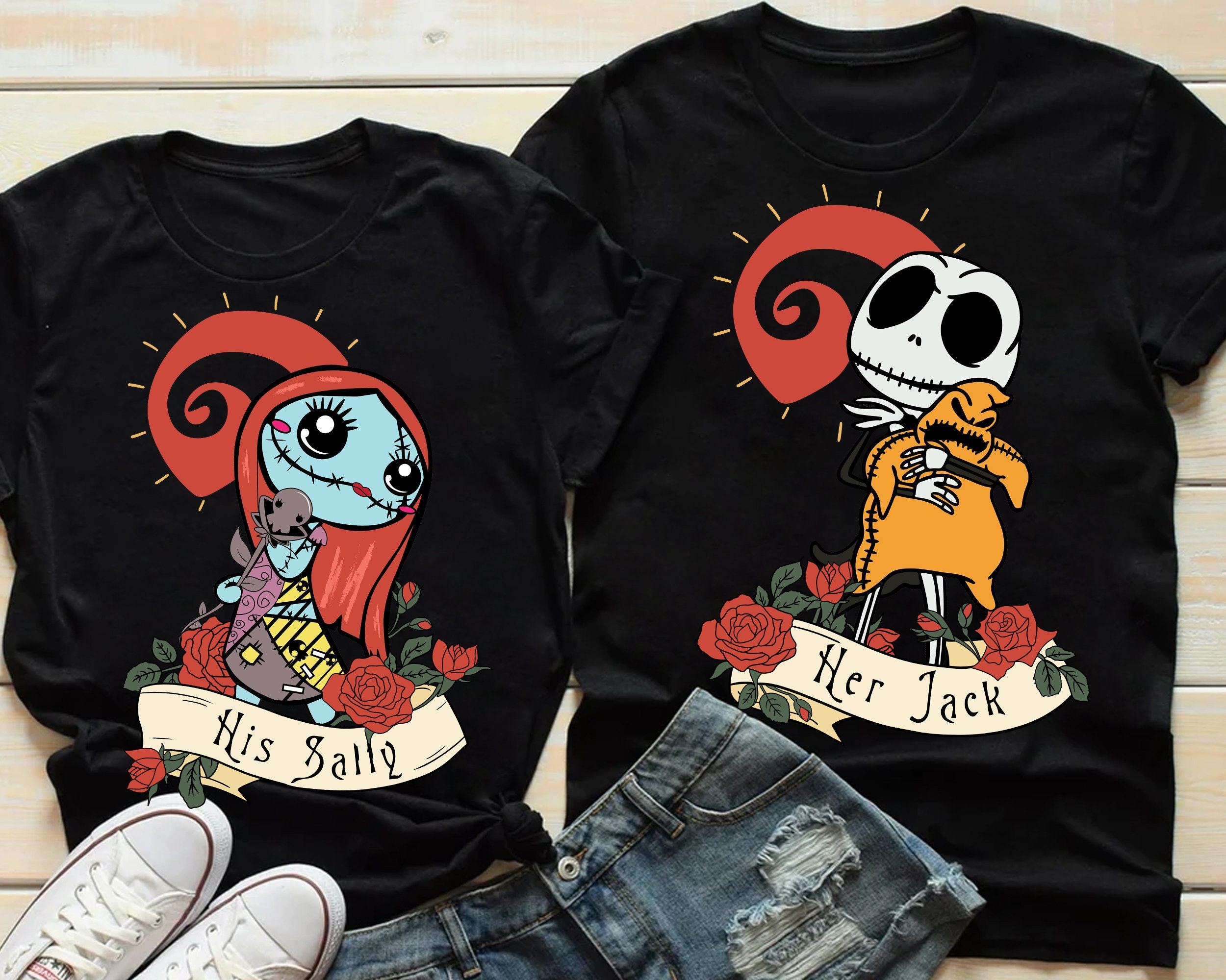 Disney Nightmare Before Christmas Her Jack His Sally Shirt 